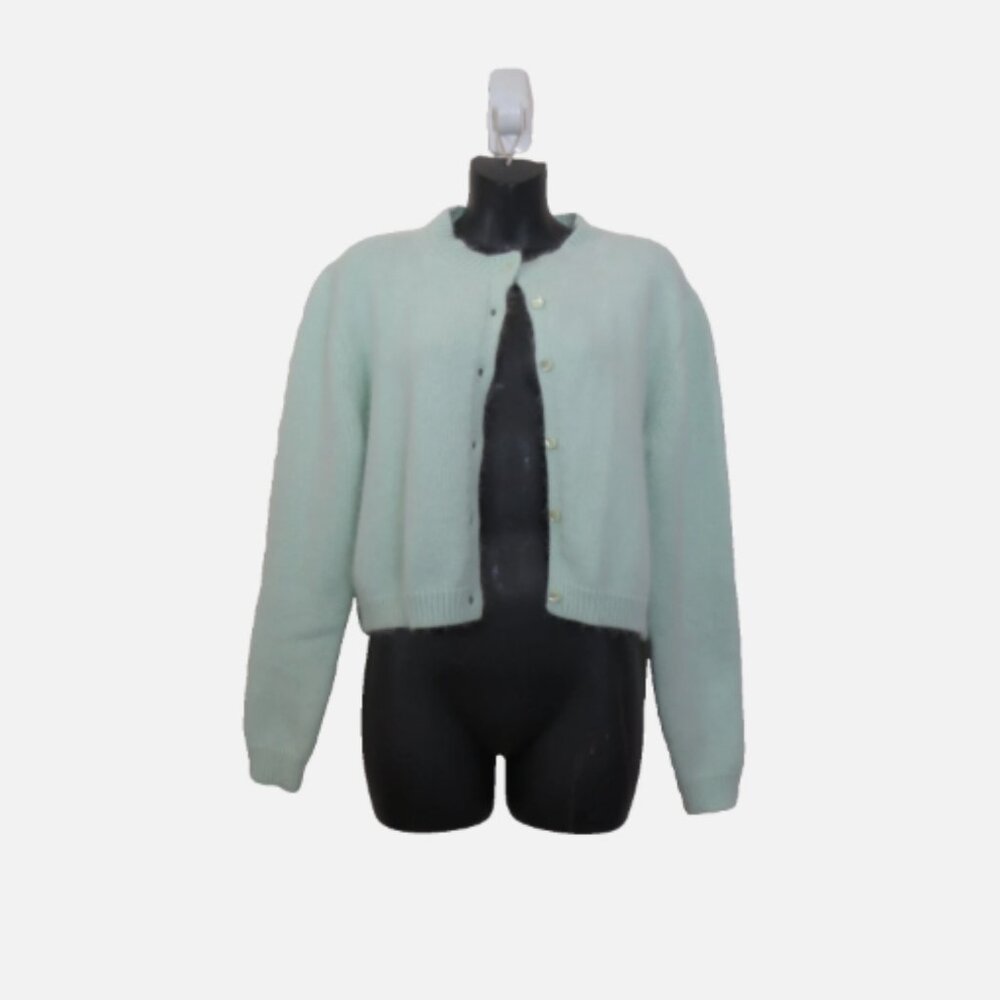 Rouje Size 36 Pastel Cardigan Sweater Angora Blend Button Front Cropped